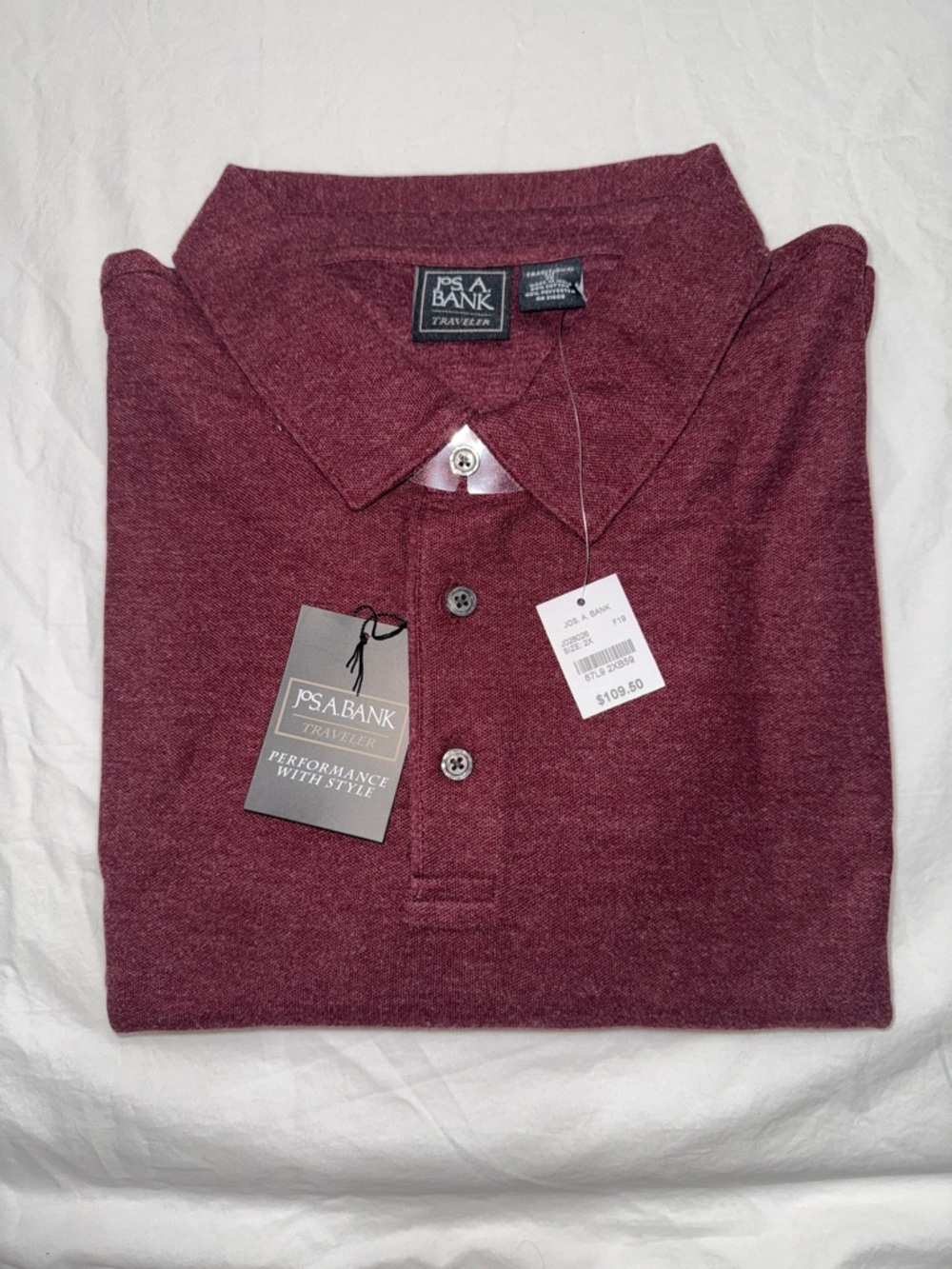 Jos. A. Bank Traveler Men's Polo Shirt in Maroon